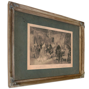 Benjamin Franklin the United States First Ambassador at the Court of France — Verdigris Framed Canvas Print | Bella Frye