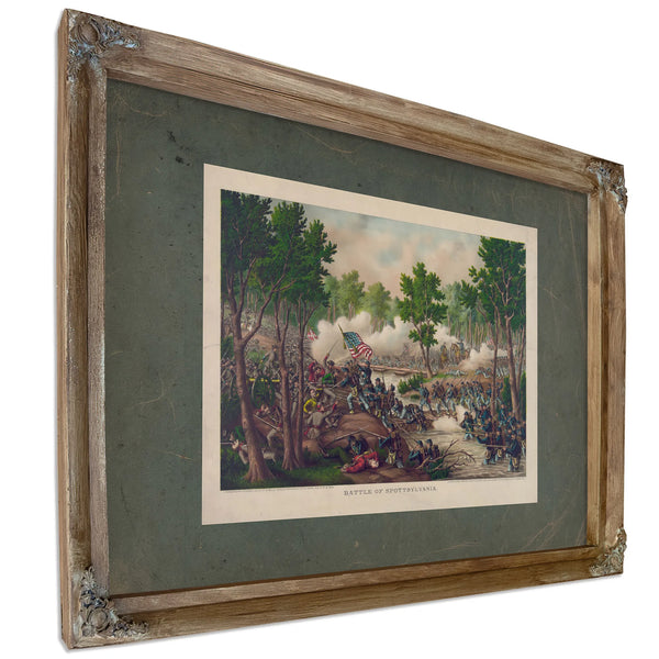 Battle of Spottsylvaniaengagements at Laurel Hill Ny River Va May 8 to 18 1 — Verdigris Framed Canvas Print | Bella Frye