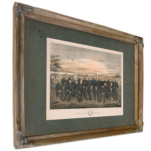 Lee and His Generals 194 — Verdigris Framed Canvas Print | Bella Frye