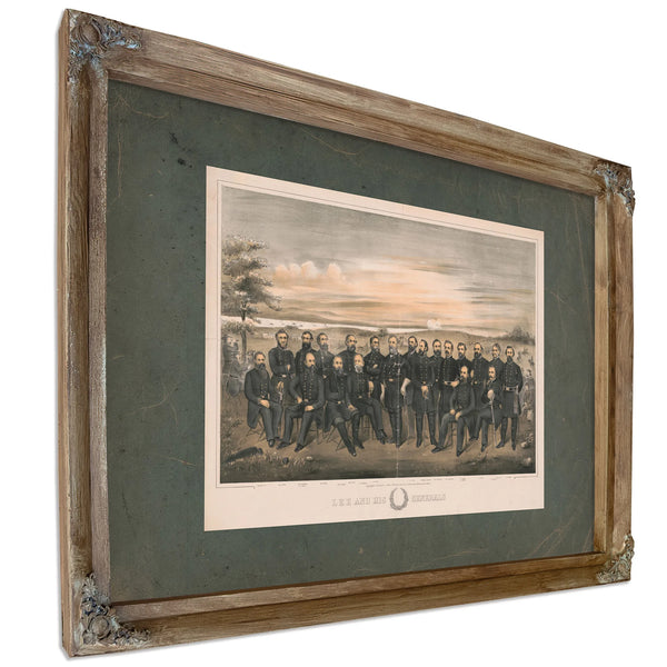 Lee and His Generals 194 — Verdigris Framed Canvas Print | Bella Frye