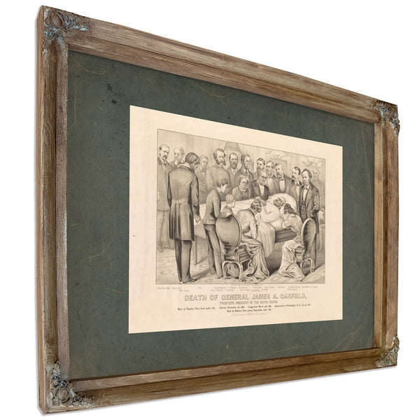 Death of General James a Garfield Twentieth President of the United States 1 — Verdigris Framed Canvas Print | Bella Frye
