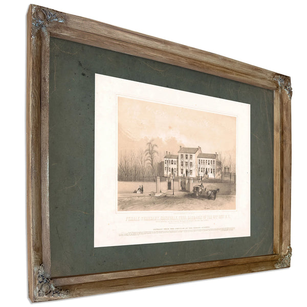 Female Seminary Nashville Tenn Barracks of the 51st Regt Ov March 1862 1862 — Verdigris Framed Canvas Print | Bella Frye