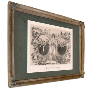 Honor to the Brave 1865 — Verdigris Framed Canvas Print | Bella Frye