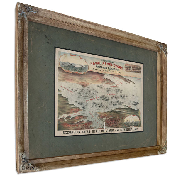 International Naval Rendezvous Hampton Roads Va 1893 — Verdigris Framed Canvas Print | Bella Frye