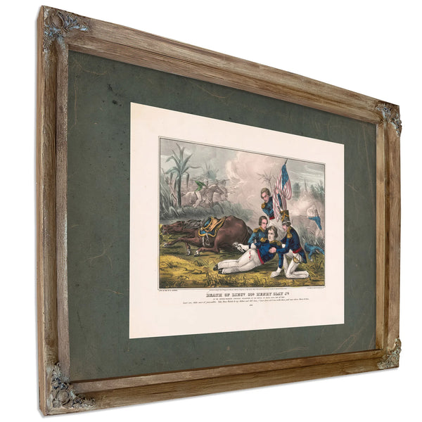 Death of Lieut Col Henry Clay Jr of the Second Regiment Kewntucky Volunteers — Verdigris Framed Canvas Print | Bella Frye