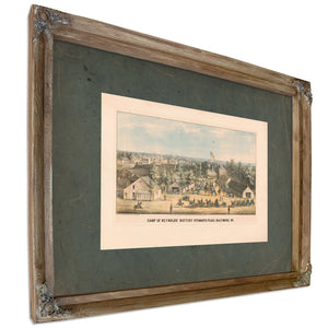 Camp of Reynolds Battery Stewarts Place Baltimore Md 1862 — Verdigris Framed Canvas Print | Bella Frye