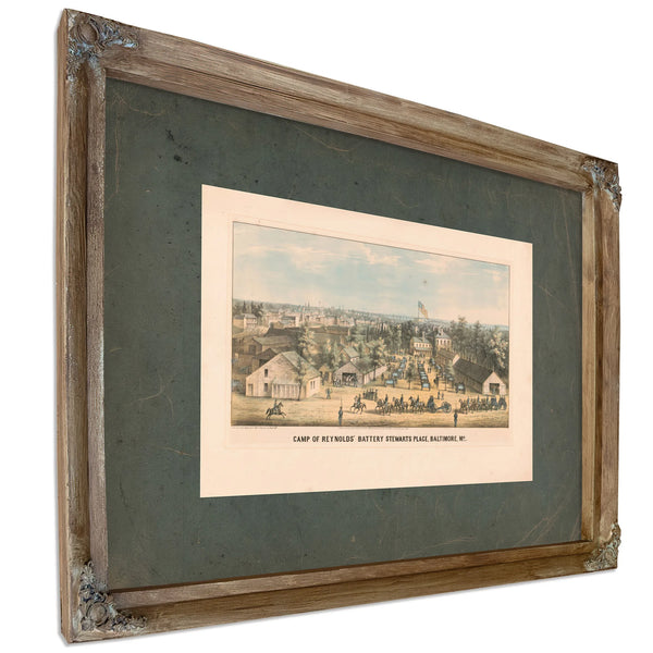 Camp of Reynolds Battery Stewarts Place Baltimore Md 1862 — Verdigris Framed Canvas Print | Bella Frye