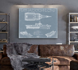 USS Jackson (LCS-6) Blueprint Wall Art