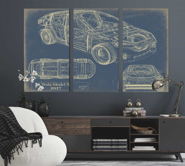 2017Tesla Model X Wall Art from Bella Frye.