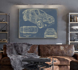 2017Tesla Model X Wall Art from Bella Frye.