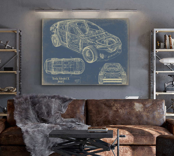 2017Tesla Model X Wall Art from Bella Frye.