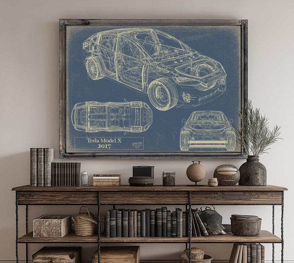 2017Tesla Model X Wall Art from Bella Frye.