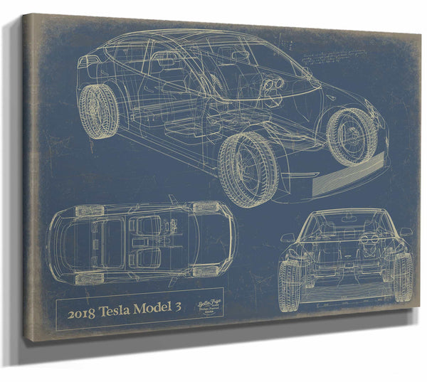 2018 Tesla Model 3 Wall Art from Bella Frye.