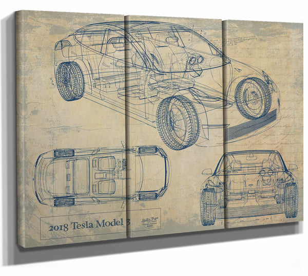 2018 Tesla Model 3 Wall Art from Bella Frye.