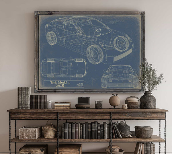 2018 Tesla Model3 Wall Art from Bella Frye.