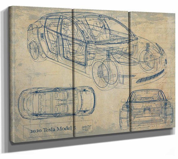 2020 Tesla Model 3 Wall Art from Bella Frye.