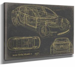 2020 Tesla Model 3 Wall Art from Bella Frye.