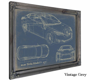 2020 Tesla Model S Wall Art from Bella Frye.