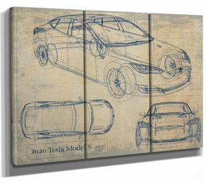 2020 Tesla Model S Wall Art from Bella Frye.