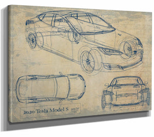 2020 Tesla Model S Wall Art from Bella Frye.