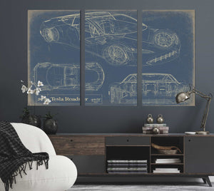 2020 Tesla Roadster Wall Art from Bella Frye.