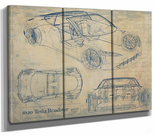 2020 Tesla Roadster Wall Art from Bella Frye.