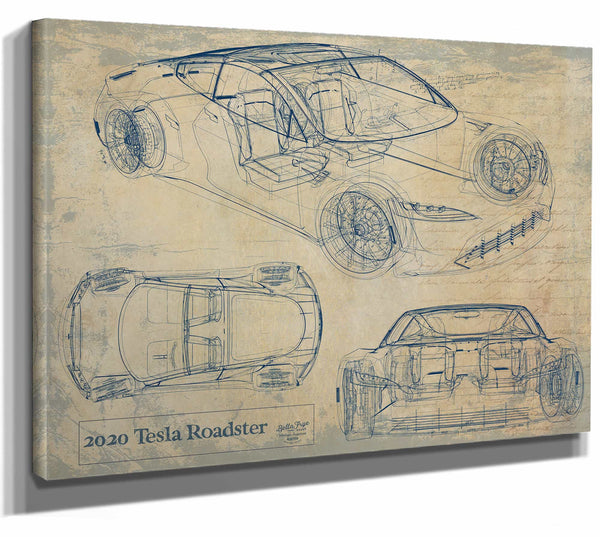 2020 Tesla Roadster Wall Art from Bella Frye.