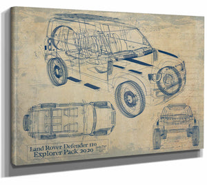 2020 Land Rover Defender110 Explorer Pack Wall Art from Bella Frye.