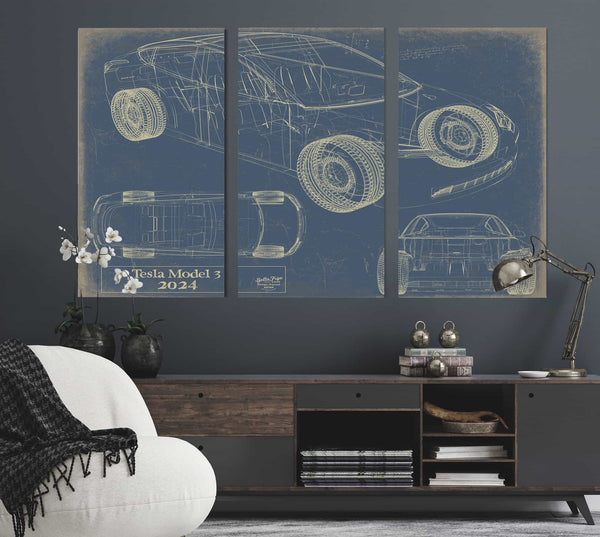 2024 Tesla Model3 Wall Art from Bella Frye.