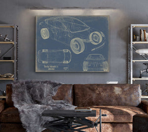 2024 Tesla Model3 Wall Art from Bella Frye.