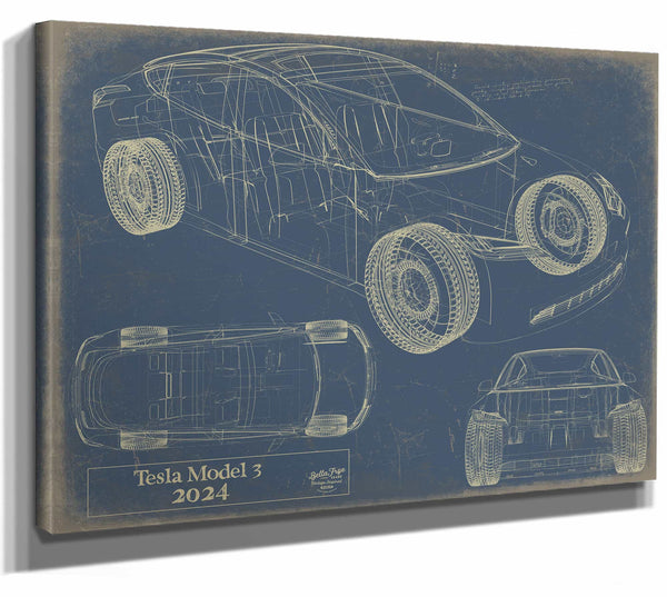 2024 Tesla Model3 Wall Art from Bella Frye.