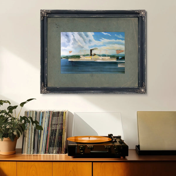Steamboat C. Vanderbilt on the Hudson River — Framed Wall Art Room View | Bella Frye
