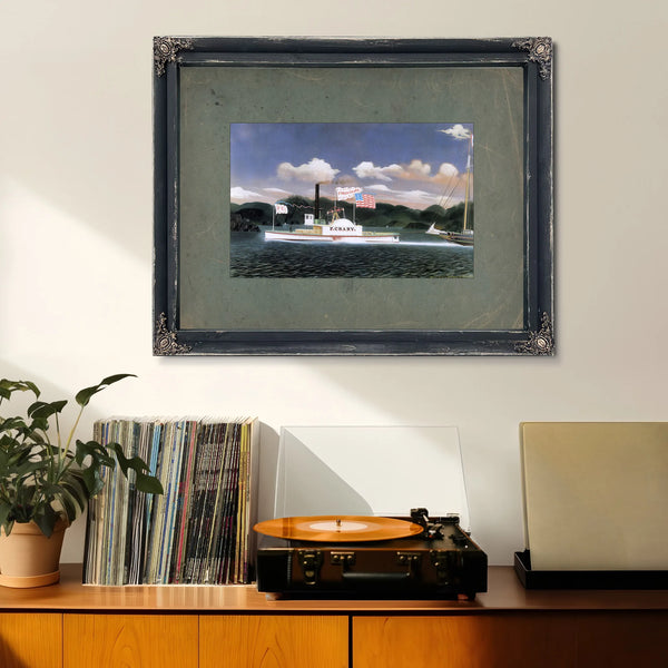 Steamboat Peter Crary on the Hudson River — Framed Wall Art Room View | Bella Frye