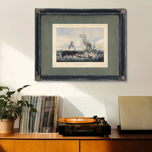 The Whale Fishery Attacking a Right Whale and Cutting In — Framed Wall Art Room View | Bella Frye