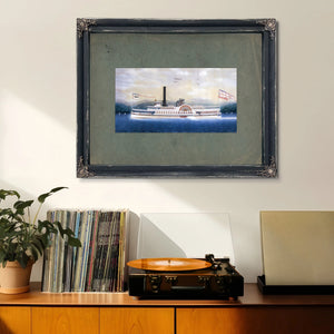 Steamboat Harlem on the Hudson River — Framed Wall Art Room View | Bella Frye