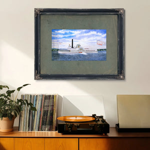 Steamboat Shady Side Hudson River Sidewheel Passenger Steamer — Framed Wall Art Room View | Bella Frye