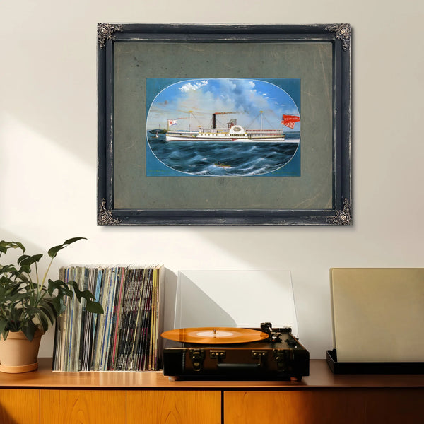 Steamboat Reindeer Hudson River Side Wheel Passenger Steamer — Framed Wall Art Room View | Bella Frye