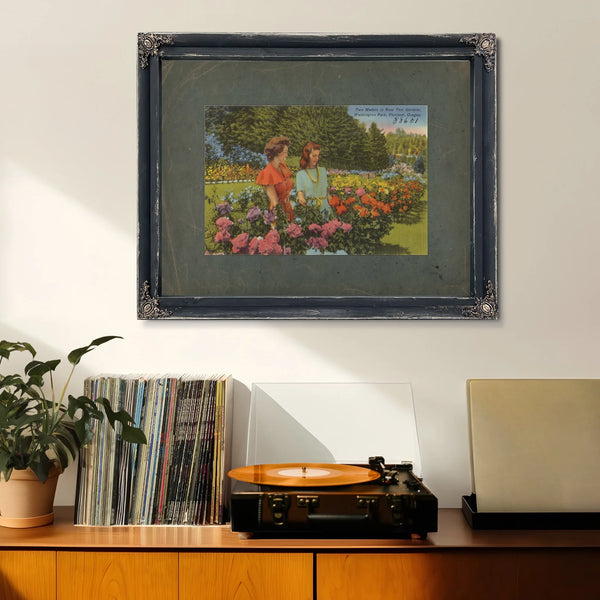 Two Models In Rose Test Gardens Washington Park Portland Oregon — vintage wall art by Bella Frye
