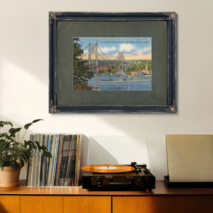U S S Portland Passing Under St John's Bridge Portland Oregon — vintage wall art by Bella Frye