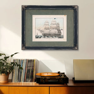 US. Ship of the Line Pennsylvania 140 Guns  Currier Lithograph — Framed Wall Art Room View | Bella Frye