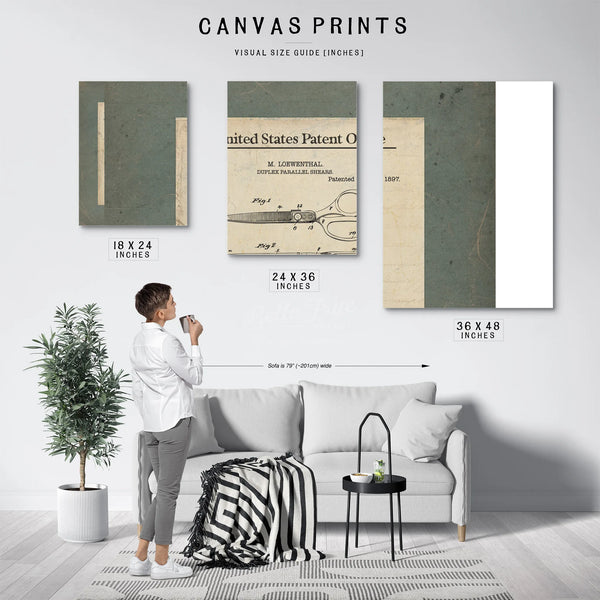 The Cutting Edge Loewenthals Parallel Shears Patent — Framed Wall Art Room View | Bella Frye