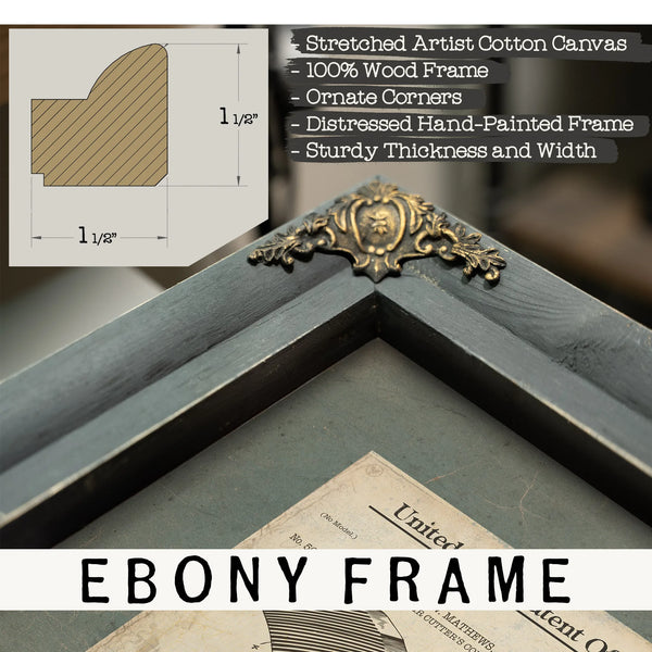 The Barbers Invention Patent Drawing of the Hair Cutters Comb — Framed Wall Art Room View | Bella Frye