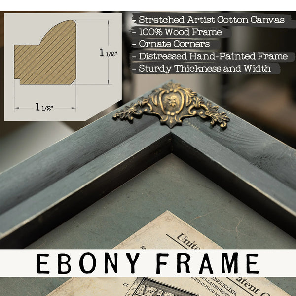 The Gentlemans Vice Drucklier Cigarette Tip Patent — Verdigris Framed Canvas Print | Bella Frye