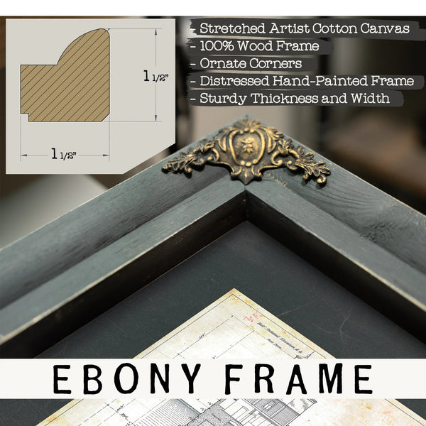 The Keepers Fortress Baltimore Harbor Light Engineering Blueprint — Framed Wall Art Room View | Bella Frye