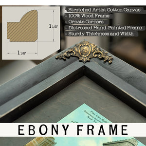 The Iron Sentinel Manhattans Wedge of Progress — Framed Wall Art Room View | Bella Frye