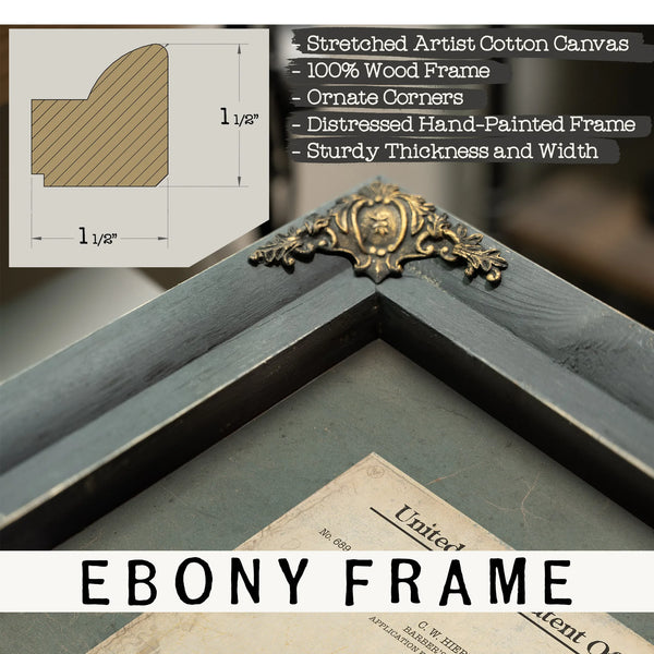 The Barbers Throne Patent Drawing — Framed Wall Art Room View | Bella Frye