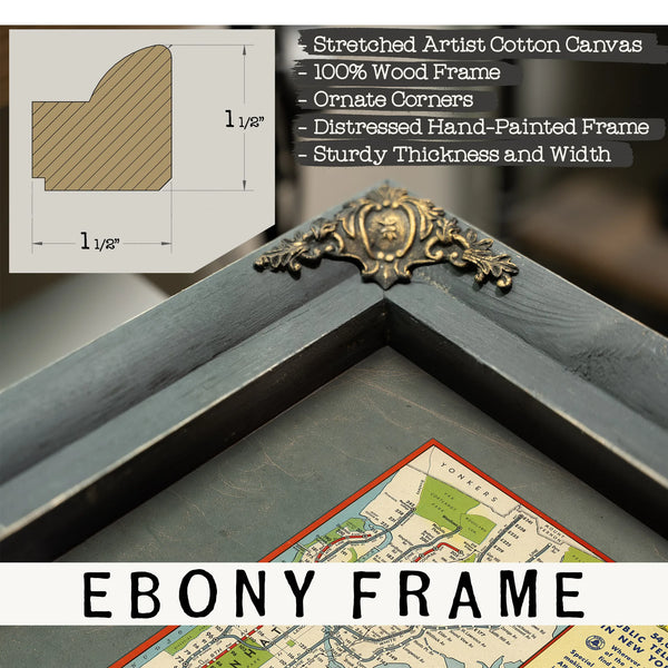 The Underground Arteries New York City Transit Map — Framed Wall Art Room View | Bella Frye