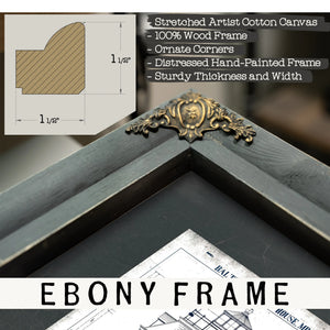 The Baltimore Harbor Sentinel Lighthouse Engineering Blueprint — Framed Wall Art Room View | Bella Frye
