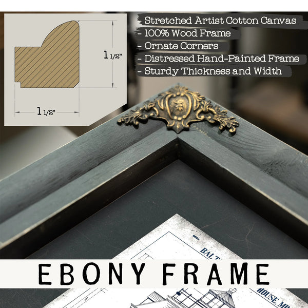 The Baltimore Harbor Sentinel Lighthouse Engineering Blueprint — Framed Wall Art Room View | Bella Frye
