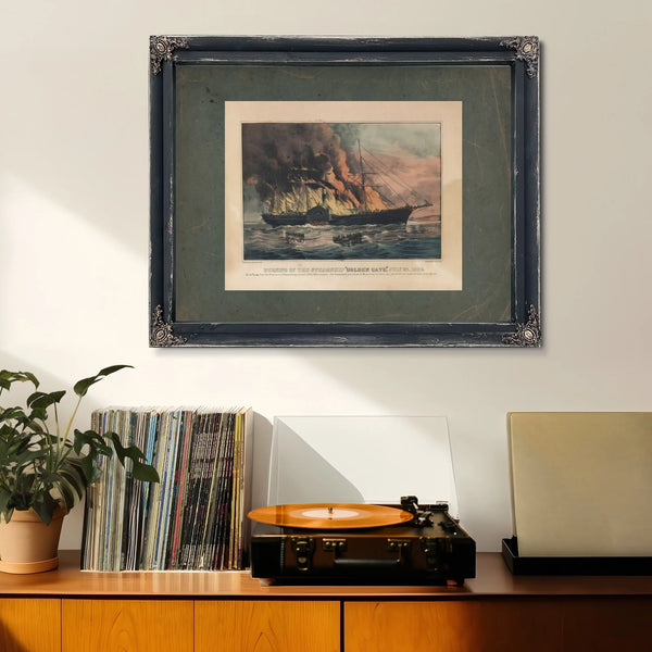 Burning of the Steamship Golden Gate _july 27 1862 1862 — Framed Wall Art Room View | Bella Frye
